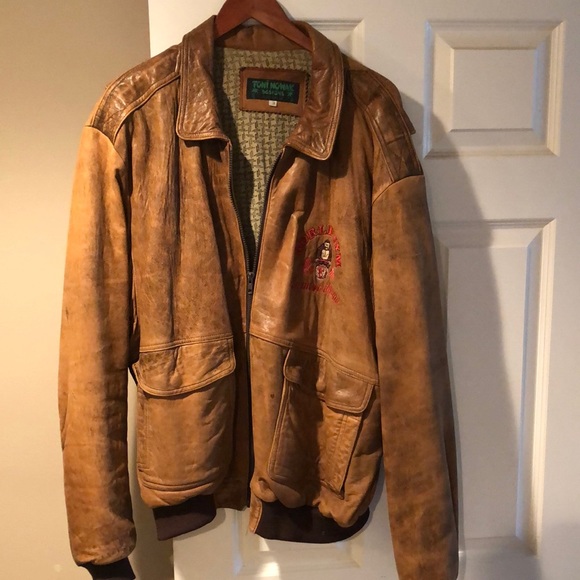 Toni Nowak Designs World Gym Vintage soft brown leather jacket. - Picture 1 of 4